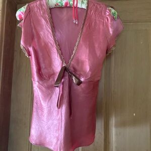 Satin Camisole Antique with lace trim